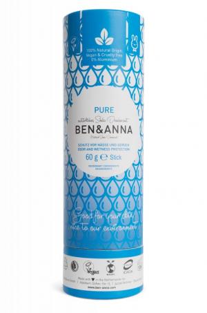 Ben & Anna Tuhý deodorant (60 g) - bez vůně - nezanechává lepivý pocit v podpaží