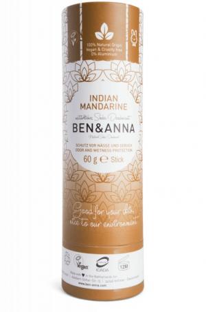 Ben & Anna Tuhý deodorant (60 g) - Indická mandarinka - s vůní oloupaných klementinek