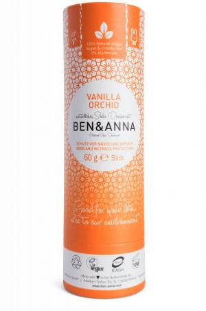 Ben & Anna Tuhý deodorant (60 g) - Vanilková orchidej - vůně podržená kapkou sladké vanilky