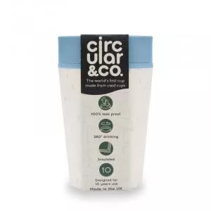 Circular Cup (227 ml) - krémová/tyrkysová - z jednorázových papírových kelímků