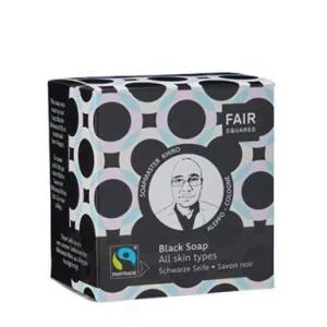 Fair Squared Černé čisticí mýdlo pro všechny typy pleti BIO (2 x 80 g + sáček)
