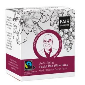 Fair Squared Tuhé čisticí pleťové mýdlo s čer. vínem BIO (2 x 80 g + sáček) - s anti-aging efektem