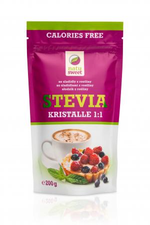 Sladidlo ze stévie kristalle 1:1 200 g   NATUSWEET