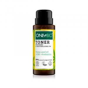 OnlyBio Zklidňující tonikum pro citlivou pleť s konopím a CBD olejem (300 ml)