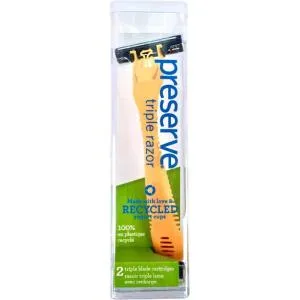 Preserve Holicí strojek Triple (vč. 2 hlavic) - tmavě fialový - se 3 břity, z recyklovaného plastu