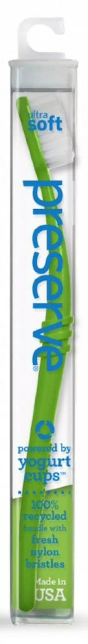 Preserve Zubní kartáček (soft) - zelený - z recyklovaných kelímků od jogurtů