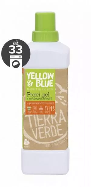 Yellow&Blue (Tierra Verde) Prací gel s pomerančem (1 l) - z bio mýdlových ořechů